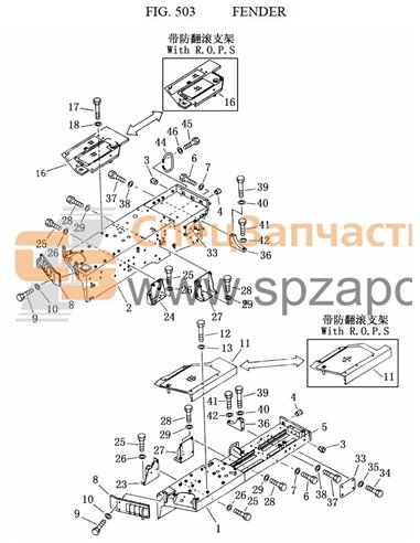 23Y-51B-01000 cover (R.H) (without rops)