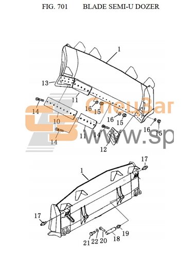 23Y-82-01000 blade semi-U dozer