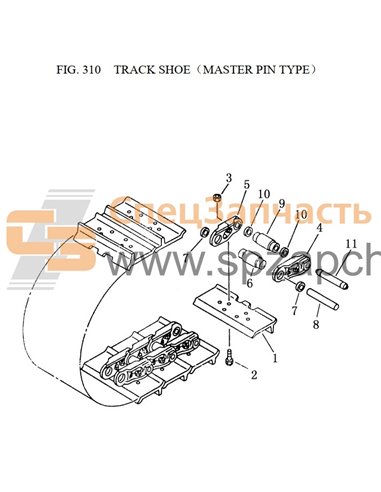 Башмак/трак Shantui SD22/23-560мм 216MA-00156