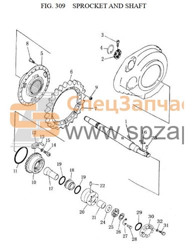 Болт+гайка сегмента ведущей звездочки SD22 155-27-12181