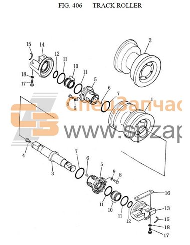 Каток опорный двубортный SHANTUI SD 22/23 155-30-00114