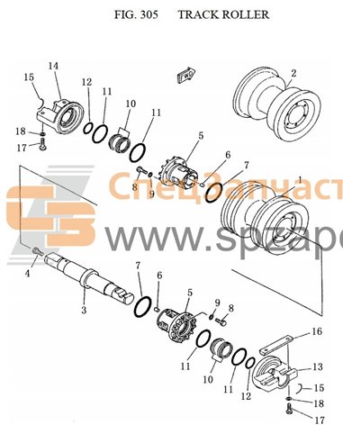 Каток опорный двубортный SHANTUI SD 22/23 155-30-00118