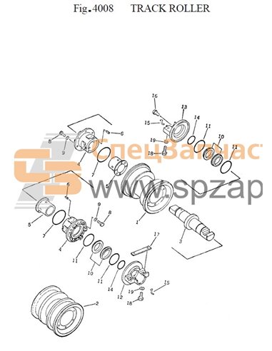 Каток опорный однобортный SHANTUI SD 16