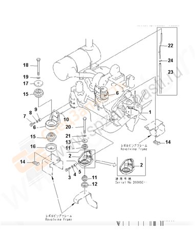 Fig. B0100-01a0 Engine Mount (Bracket And Cushion)