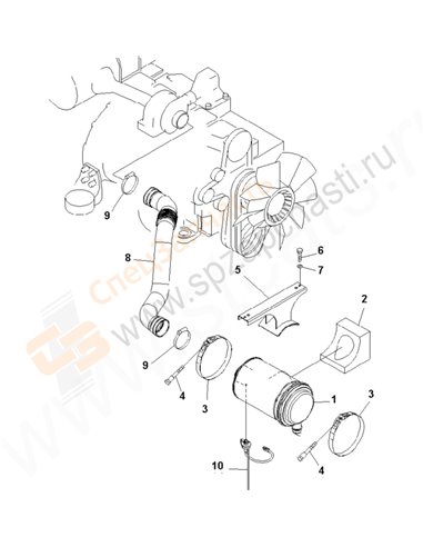 Fig. B0200-01a0 Air Cleaner Connection