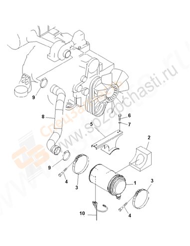 Fig. B0200-01a1 Air Cleaner Connection (Cold Weather A Spec.)(202230-)