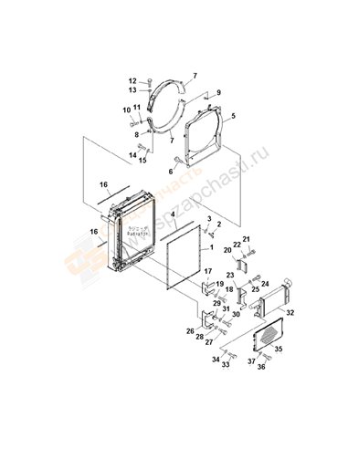 Fig. C0100-02a0 Cooling (After Cooler And Condenser) (With Air Conditioner)(200001-250000)