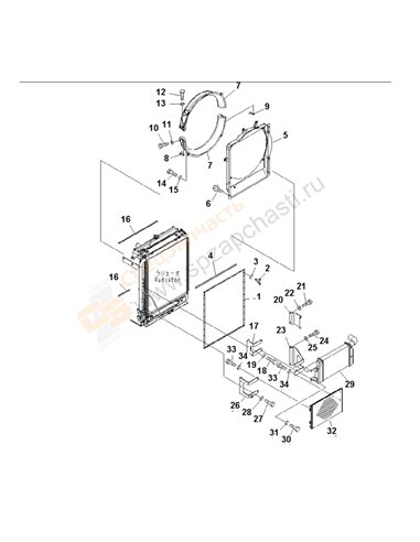 Fig. C0100-02a0a Cooling (After Cooler And Condenser) (With Air Conditioner)(250001-)