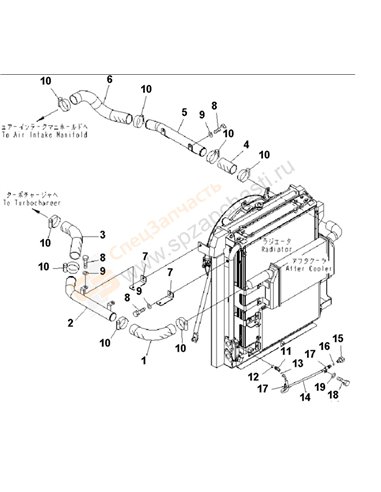 Fig. C0100-04a0 Cooling (After Cooler Piping) (With Air Conditioner)(200001-250000)