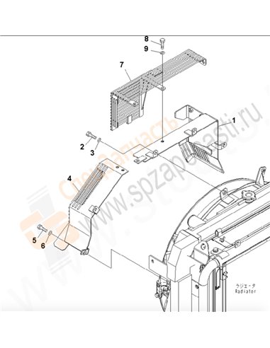 Fig. C0310-01a2 Fan Guard (Sandy And Dusty Terrain Spec.) (With Air Conditioner)