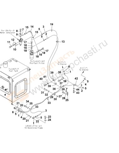 Fig. D0200-01a3 Fuel Lines (With Pre-Fuel Filter And Water Separator) (Cold Weather A Spec.)(202230-)