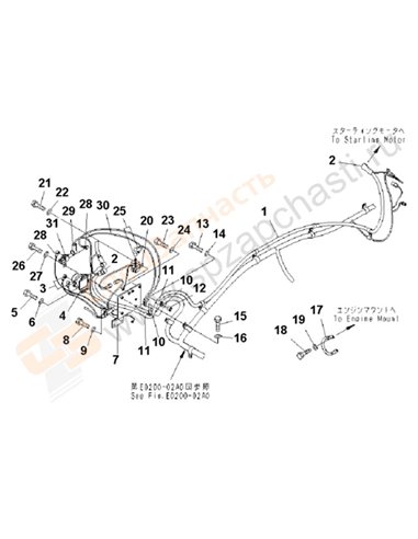 Fig. E0200-01a0 Wiring (Starting Harness)(200001-250000)