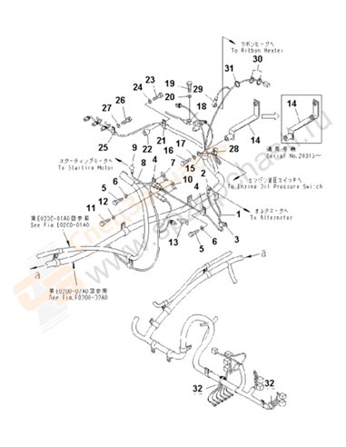 Fig. E0200-04a0 Wiring (Main Harness) (Clip) (2/2)(200001-250000)