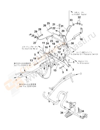 Fig. E0200-04a2 Wiring (Main Harness) (Clip) (2/2) (Sandy And Dusty Terrain Spec.)(200001-250000)