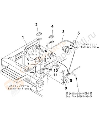 Fig. E0200-05a0a Wiring (Battery Case)(250001-)