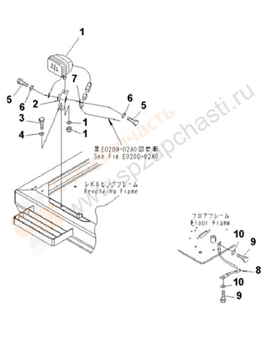 Fig. E0200-06a0 Wiring (Working Lamp Front)(200001-250000)