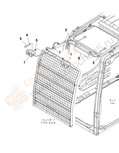 Fig. E0310-01a1 Additional Work Lamp (For Level-1 Guard)(200008-)