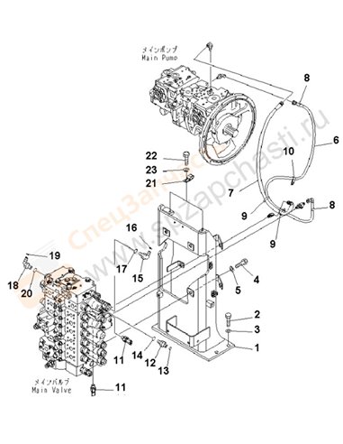 Fig. H0120-03a1 Main Valve (Valve Bracket) (1 Actuator)