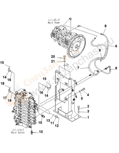 Fig. H0120-03a6 Main Valve (Valve Bracket) (2 Actuator)