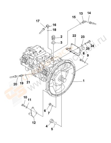 Fig. H0210-01a0 Main Pump (Connecting Parts)(200001-200007)