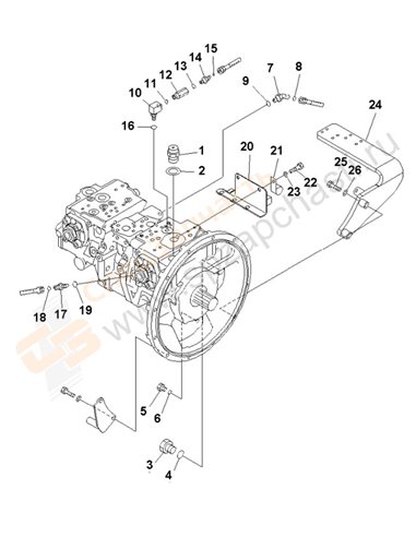 Fig. H0210-01a0a Main Pump (Connecting Parts)(200008-)