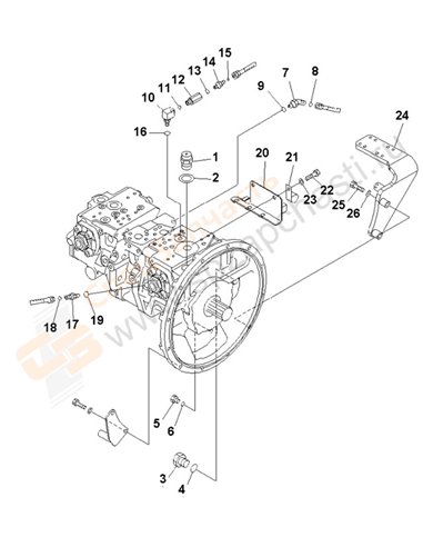 Fig. H0210-01a1 Main Pump (Connecting Parts) (With In-Line Filter)(200008-)