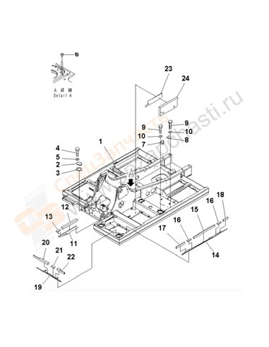 Fig. J1110-01a3 Revolving Frame (Cover And Bracket) (For Deck Guard)(203013-250000)