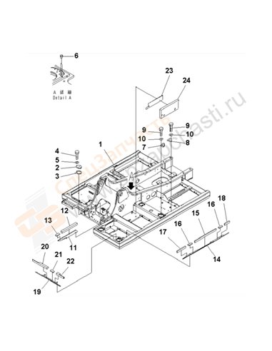 Fig. J1110-01a3a Revolving Frame (Cover And Bracket) (For Deck Guard)(250001-)