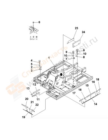 Fig. J1110-01a4 Revolving Frame (Cover And Bracket) (For Half Deck Guard)(203013-250000)