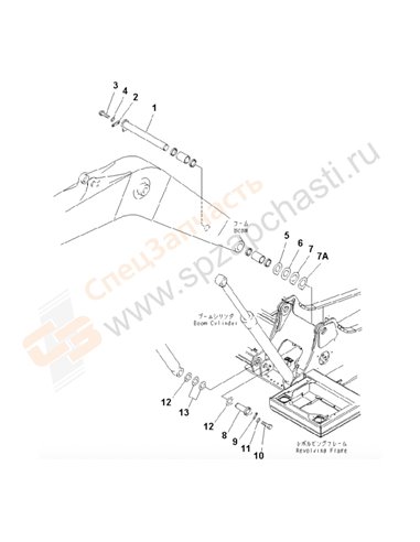 Fig. J1310-01a0 Boom Foot Pin