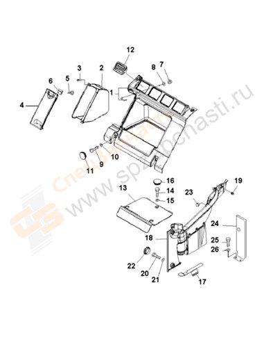 Fig. K0180-01a0 Seat Rear Cover (With Air Conditioner)(200001-250000)