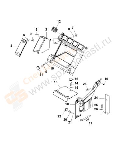 Fig. K0180-01a1 Seat Rear Cover (With Air Conditioner) (12v Power Source)(200001-250000)