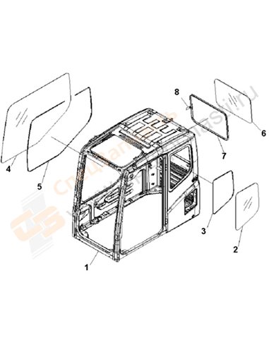 Fig. K0210-01a0 Operator's Cab (Cab)(200001-250000)