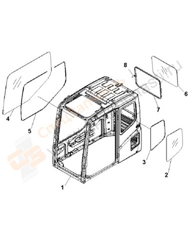 Fig. K0210-01a5 Operator's Cab (Cab) (For Vandalism Protection)(200001-250000)