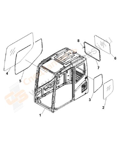 Fig. K0210-01a6 Operator's Cab (Cab) (Cold Weather A Spec.)(202230-250000)