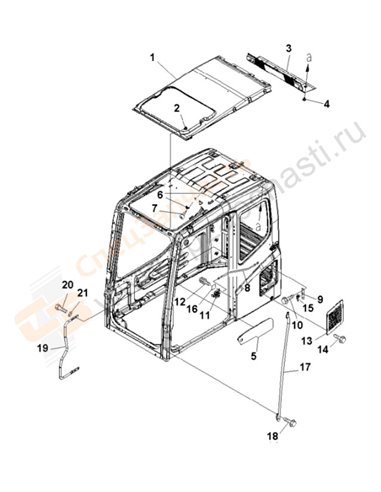 Fig. K0210-10a0 Operator's Cab (Accessories)(200001-250000)