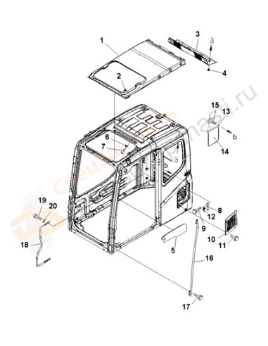 Fig. K0210-10a4 Operator's Cab (Accessories) (Air Conditioner And Heater Less)(200001-250000)