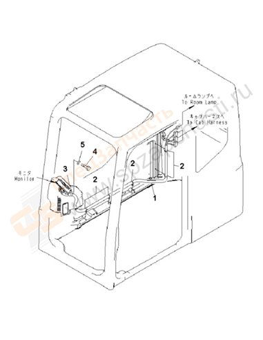 Fig. K0210-12a0 Operator's Cab (Wiring)(200001-250000)