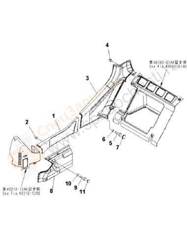 Fig. K0210-14a0 Operator's Cab (Cover)(200001-250000)