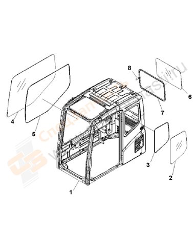 Fig. K1110-01d0 Floor Frame (Operator's Cab) (Cab)(250001-)