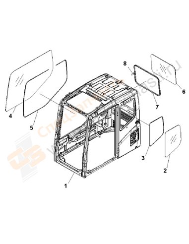 Fig. K1110-01e3 Floor Frame (Operator's Cab) (Cab) (For Vandalism Protection)(250001-)