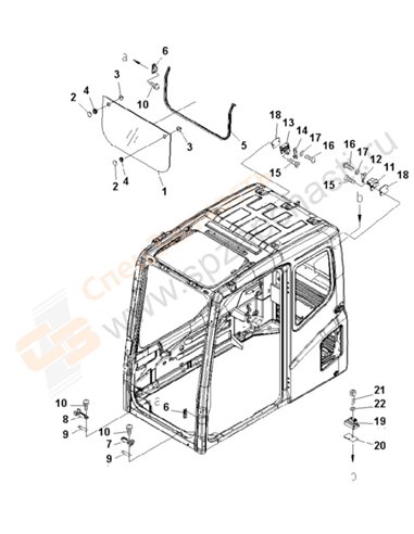 Fig. K1110-03d0 Floor Frame (Operator's Cab) (Front Lower Window)(250001-)