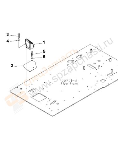 Fig. K1110-04a0 Floor Frame (Foot Rest) (R.H.)(200001-250000)