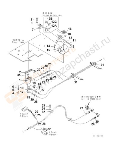 Fig. K1110-04b7 Floor Frame (Foot Rest) (R.H.) (1 Actuator) (7segment Monitor Spec.)(200001-250000)