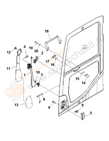 Fig. K1110-06d0 Floor Frame (Operator's Cab) (Door Lock)(250001-)