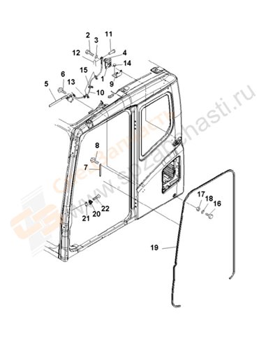 Fig. K1110-07d0 Floor Frame (Operator's Cab) (Open Lock)(250001-)