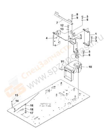 Fig. K1110-10c1 Floor Frame (Rear Frame And Windw Washer) (With Big Wind Air Conditioner) (For Corrosion Resister)(200001-250000