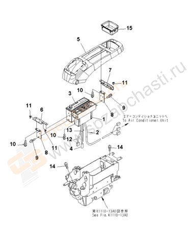 Fig. K1110-12a6 Floor Frame (Console) (Upper) (L.H.) (With Air Conditioner And Radio) (For U.S.A.)(200001-250000)