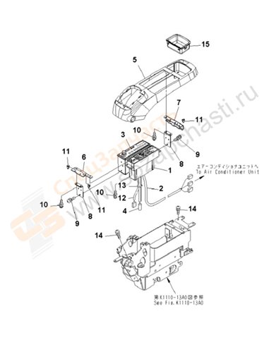 Fig. K1110-12b4 Floor Frame (Console) (Upper) (L.H.) (With Air Conditioner And Radio) (For Asia And Oceania)(200001-250000)