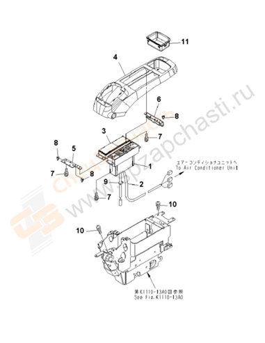 Fig. K1110-12b8 Floor Frame (Console) (Upper) (L.H.) (Without Radio)(200001-250000)